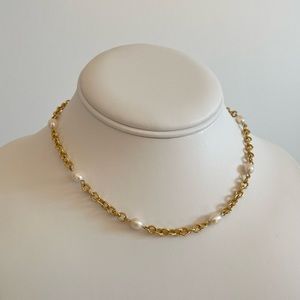 18K Plated Gold & Pearl Staton Necklace